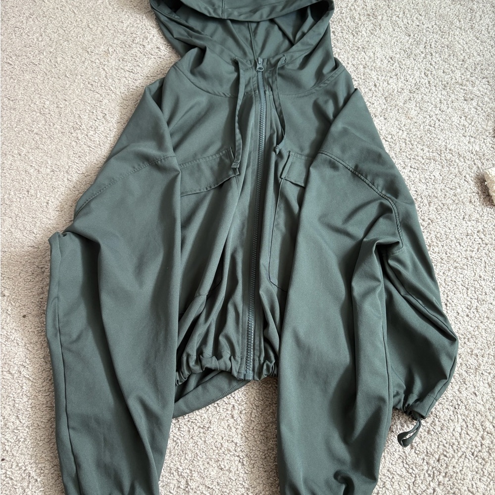Zella forest green hooded zip up
